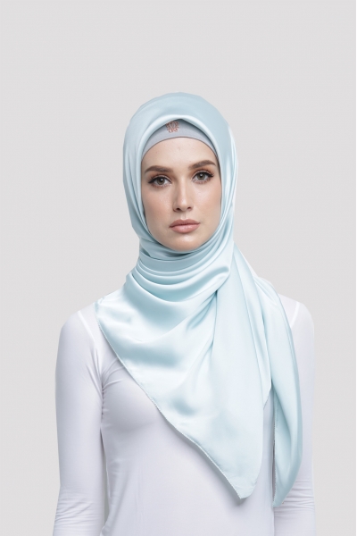 SATIN SILK SQUARE - MISTY BLUE SATIN SILK SQUARE - MISTY BLUE
